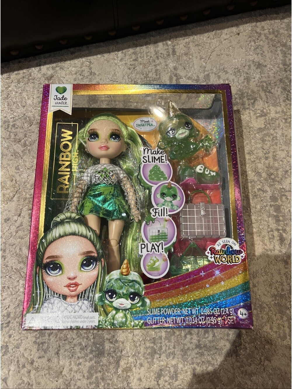 Rainbow High Jade Hunter Slime Kit & Pet 11" Shimmer Fashion Doll NIB